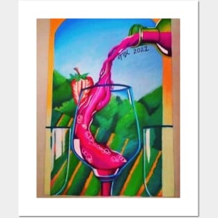 Strawberry Italian Wine Posters and Art